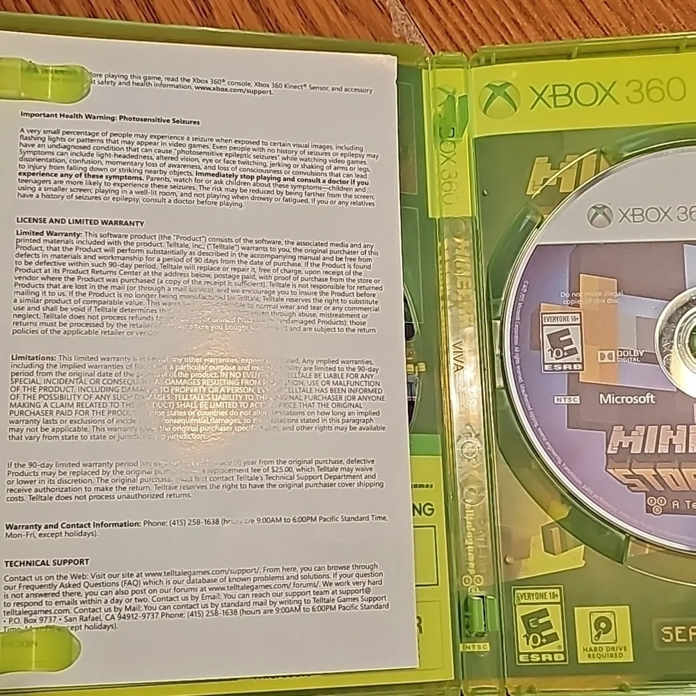 XBOX 360 MINECRAFT STORY MODE SEASON PASS DISC -USED NO BOOK